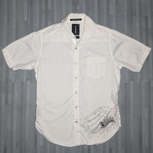 Billabong White Embroidery Tattoo Design Button S